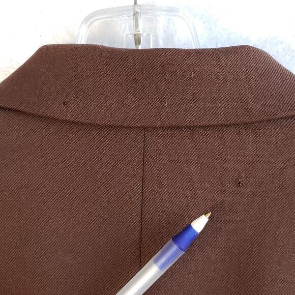 Pendleton Blazer Jacket Womens Size 4 100% Virgin Wool Brown Vintage USA Fabric - Picture 11 of 11
